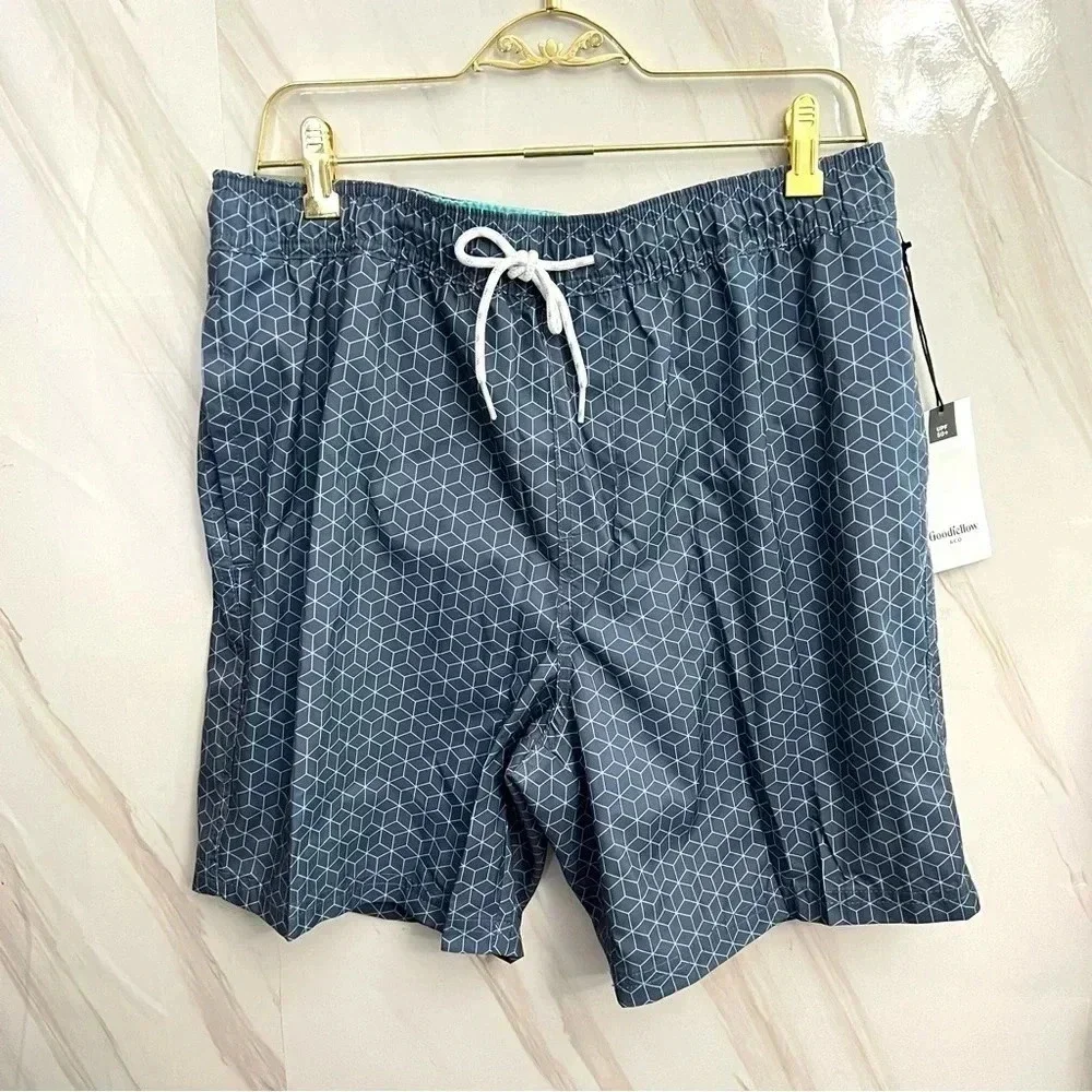 Swim Trunks Construct Blue Micro Print 7